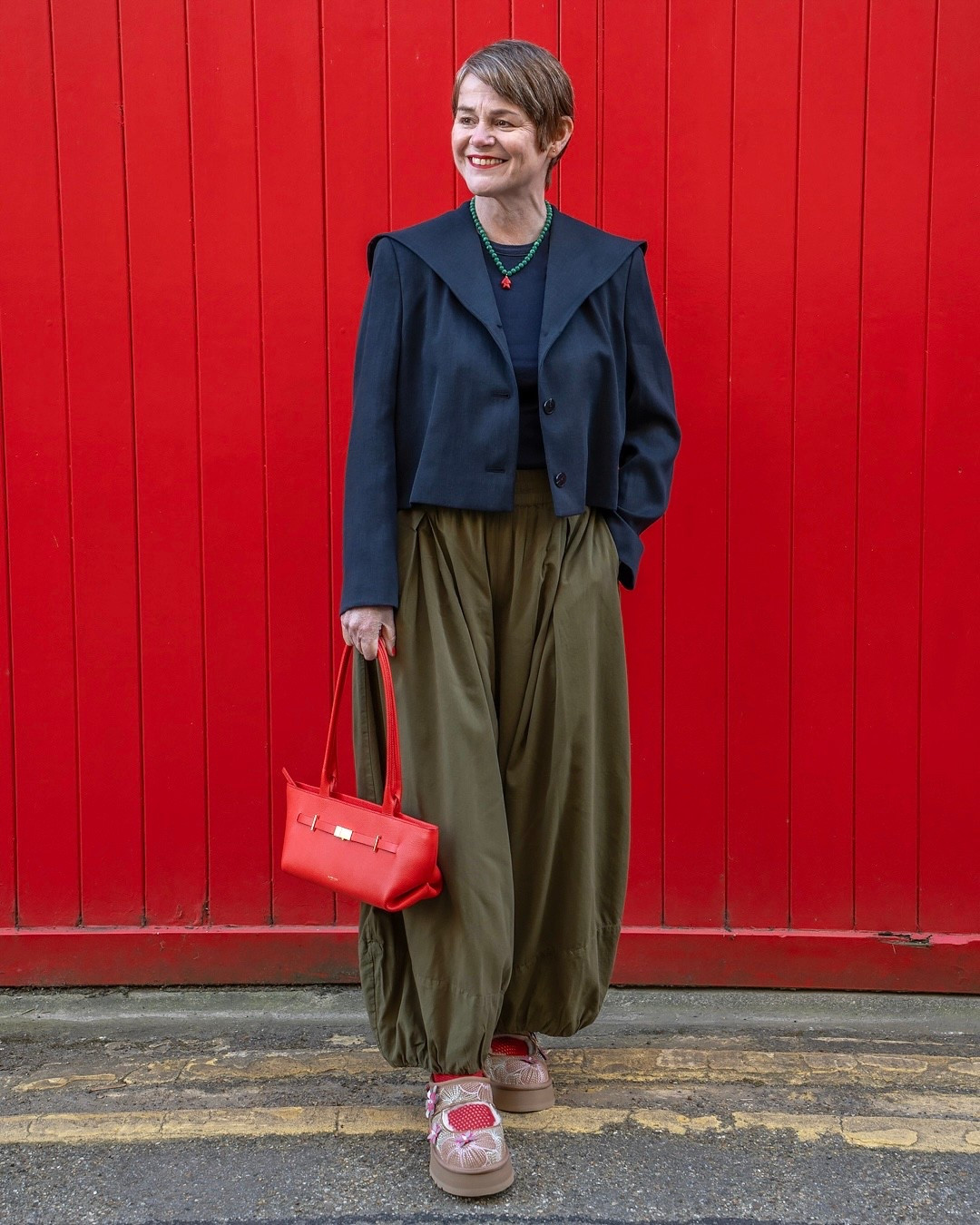 Fab sailor-inspired jacket with balloon pants and the funkiest Ugg Mary Janes.

Also my fave bag for a pop of red. Have included other options. Mine is the red leather version from Harvey Nics.

#LTKshoes #LTKspring #LTKeurope