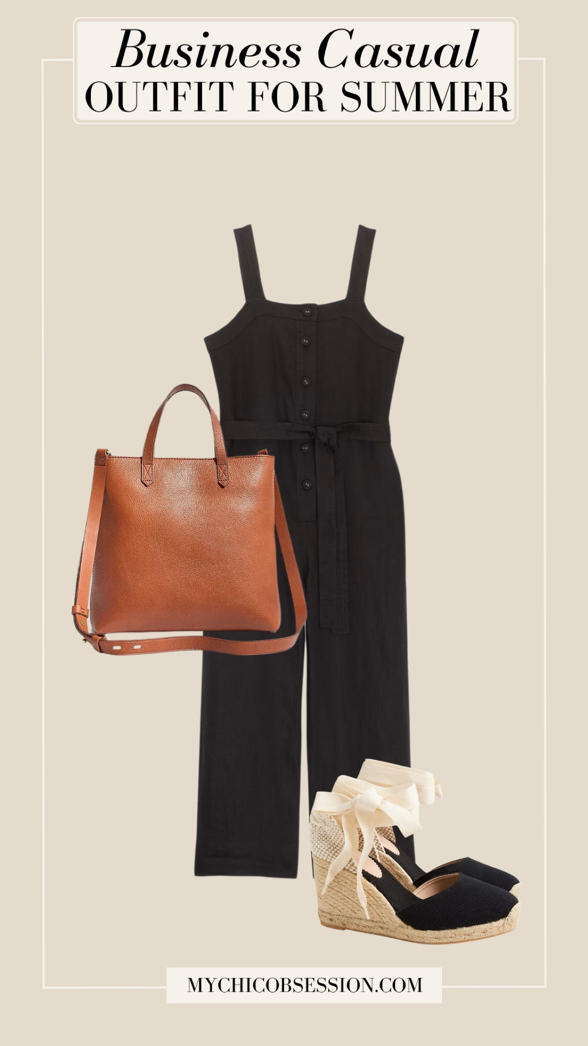 A sleeveless jumpsuit in a solid color or subtle print is a chic and comfortable option for summer, particularly in more relaxed or creative offices. Choose wedge sandals or heeled espadrilles for added height, and accessorize with a statement necklace and a structured handbag for a touch of sophistication.

#LTKstyletip #LTKworkwear #LTKSeasonal
