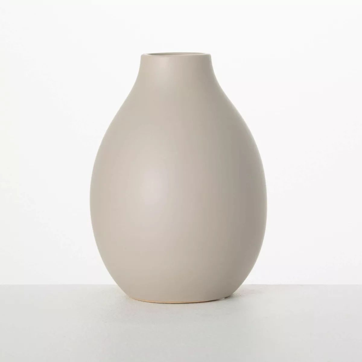Sullivans 9" Matte Gray Teardrop Vase, Ceramic | Target