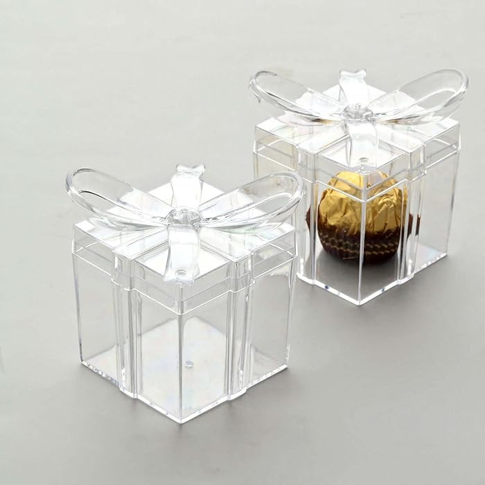 Efavormart 12 Pack | Clear Party Favor Gift Boxes, Candy Treat Goodie Containers - 3" | Amazon (US)