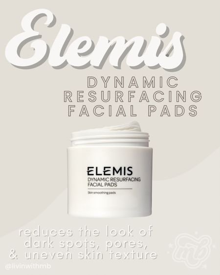 The Dynamic Resurfacing Facial Pads from Elemis are great for reducing the look of dark spots, pores, and uneven skin texture! Can be used twice a day  

#LTKunder100 #LTKbeauty #LTKFind