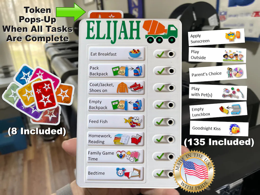 REWARD Chore Checklist - REPLACEABLE CHORES, Pop-Up Reward, Multi-colored Title & Graphics, Magne... | Etsy (US)