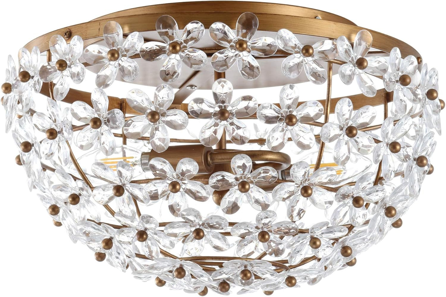 JONATHAN Y JYL9043A Isabelle 15.5" Metal/Acrylic LED Flush Mount Traditional,Glam,FrenchCountry,C... | Amazon (US)