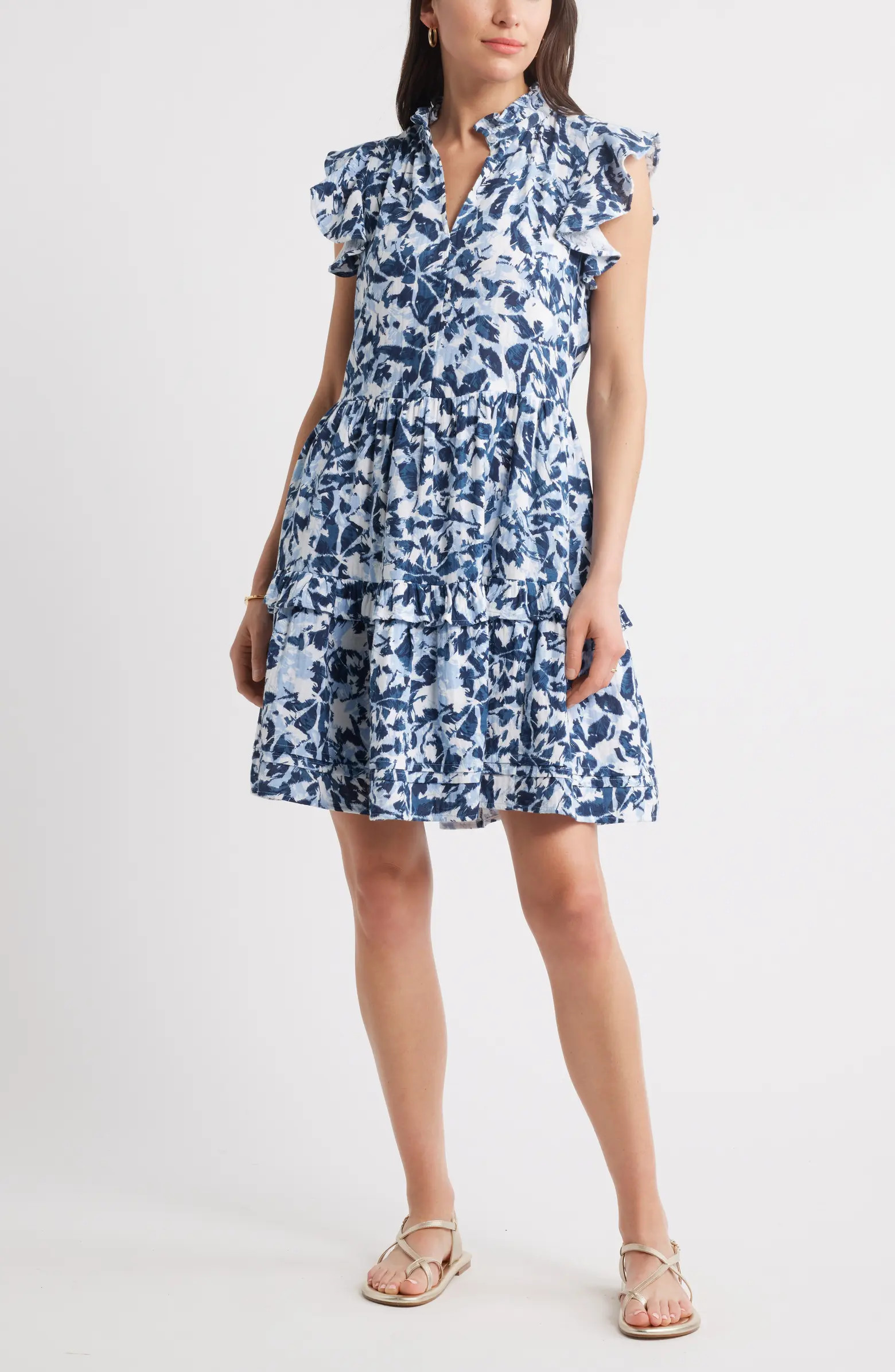 Ruffle Duo Cotton Gauze Dress | Nordstrom