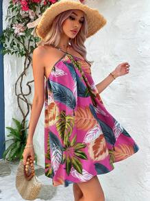 Plants Print Halter Dress SKU: sw2212163161121174(4 Reviews)$10.49$9.97Join for an Exclusive 5% O... | SHEIN