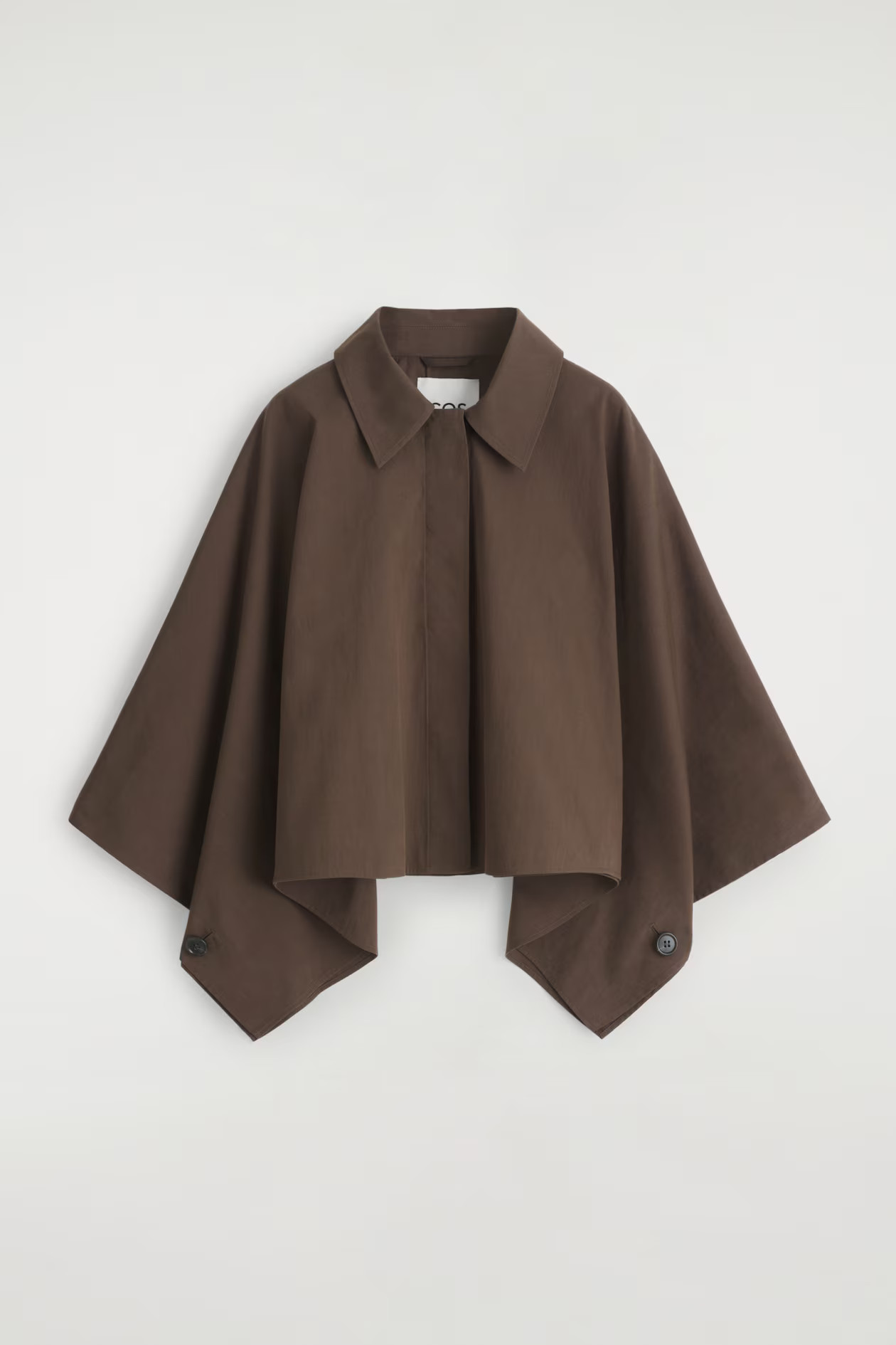 CROPPED TRENCH COAT CAPE - DARK BROWN | COS | COS UK