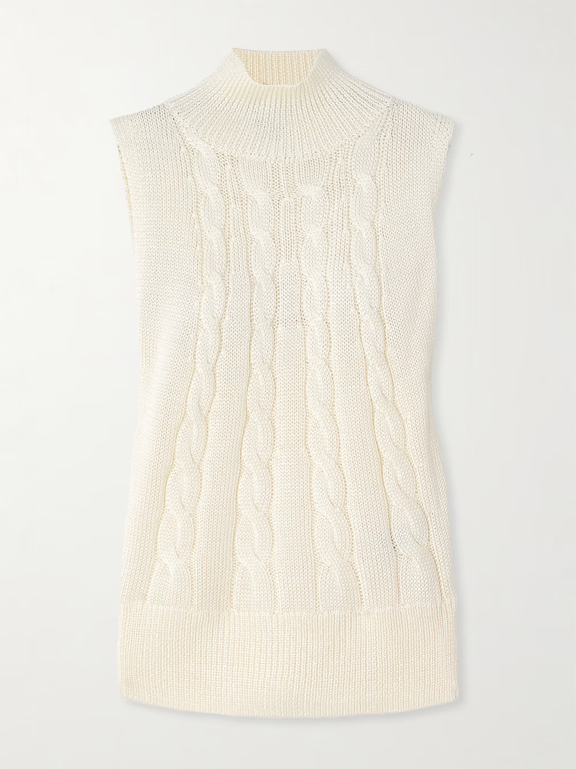 Cable-knit silk turtleneck tank | NET-A-PORTER (UK & EU)