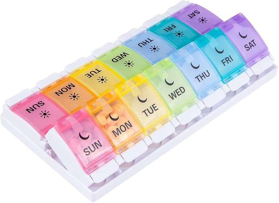 BUG HULL Pill Organizer 2 Times a Day, Super Easy to Open AM PM Pill Box,Large Pill Container, We... | Amazon (US)