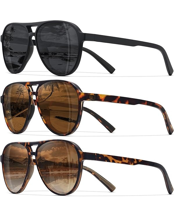 STORYCOAST Polarized Aviator Sunglasses for Men Women Classic Retro Aviators Sports Driving Runni... | Amazon (US)