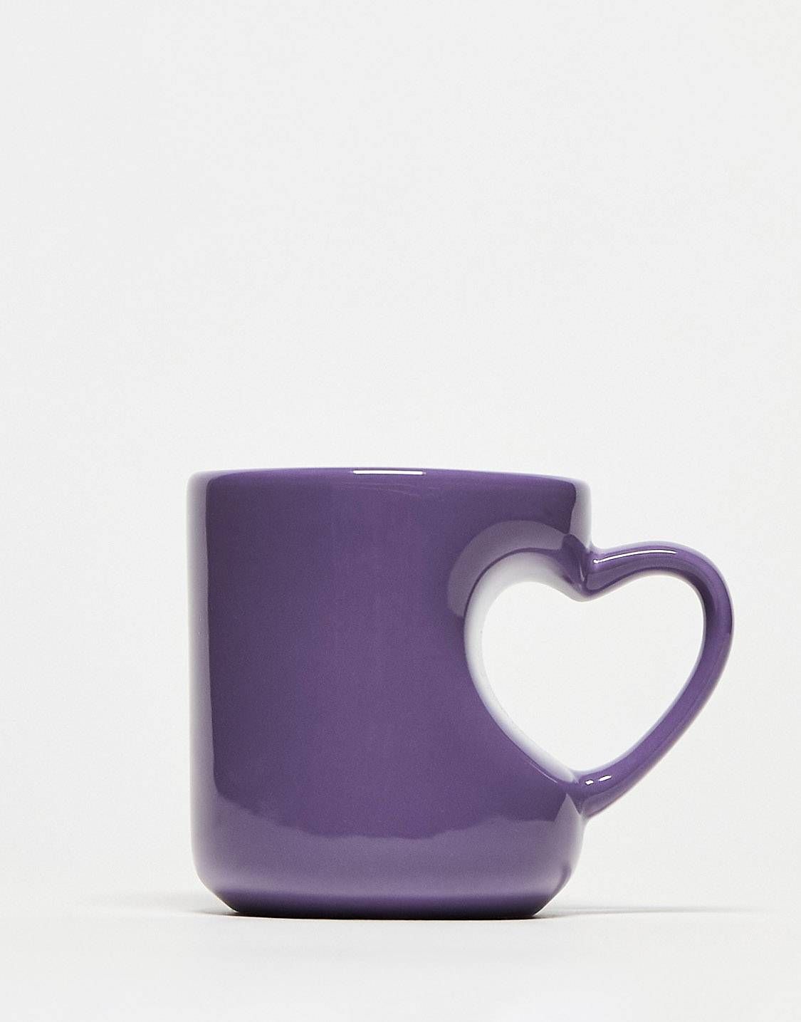 Typo heart handle mug in lilac | ASOS (Global)