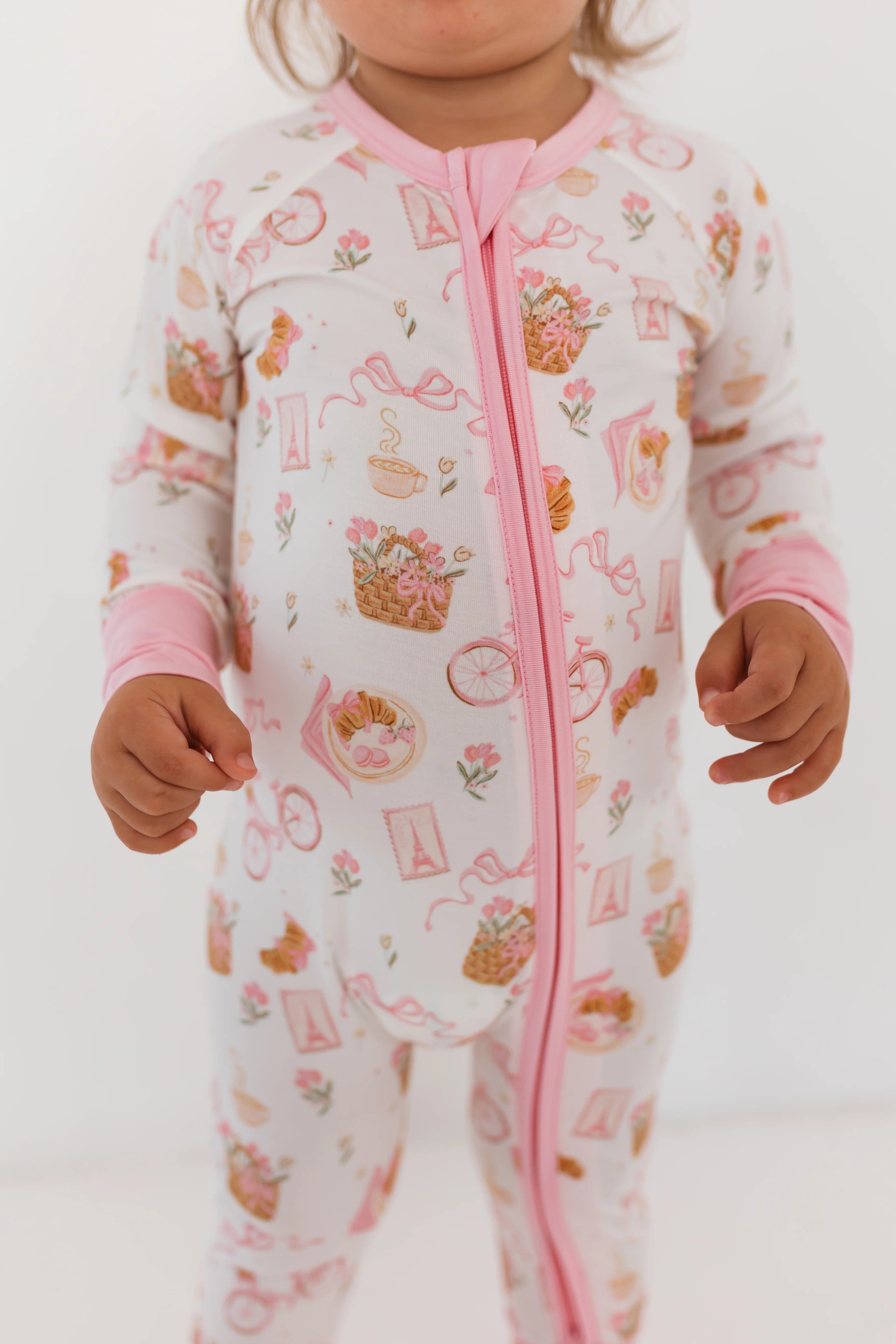 Croissants and Coffee Zipper Romper | In My Jammers