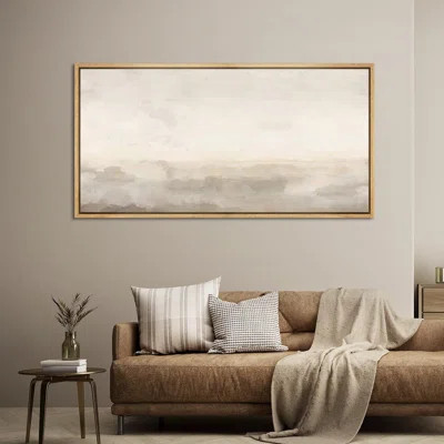 Minimal Landscape Muted Abstract Minimalist Neutral Décor Extra Large Framed Canvas Print Wall Art | Wayfair North America