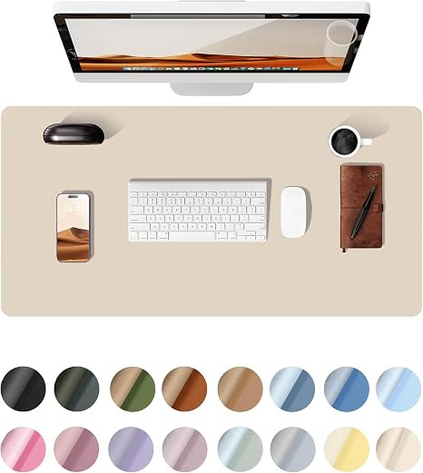YSAGi Leather Desk Protector, Office Mat, Large Mouse Mat, Non-Slip PU Leather Blotter, Laptop De... | Amazon (US)