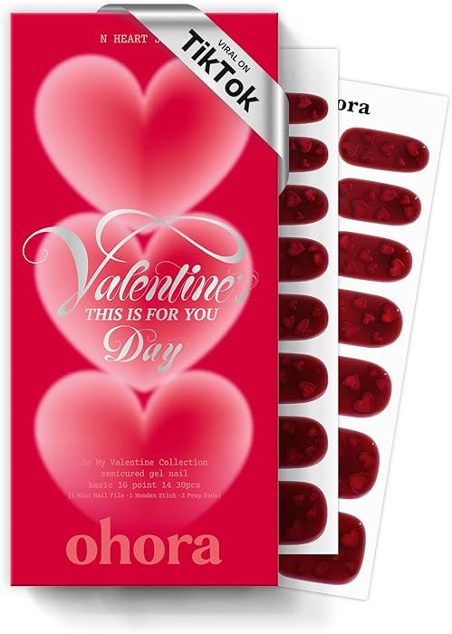 ohora Semi Cured Gel Nail Strips (N Heart Jelly) - Works with Any Lamps, Salon-Quality, Long Last... | Amazon (US)