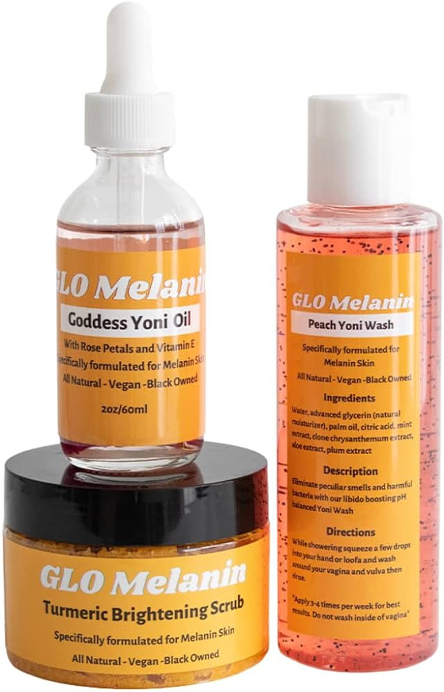 Yoni Wellness Kit with Turmeric Sea Salt Brightening Scrub for Dark Inner Thighs, Herbal Yoni Oil... | Amazon (US)