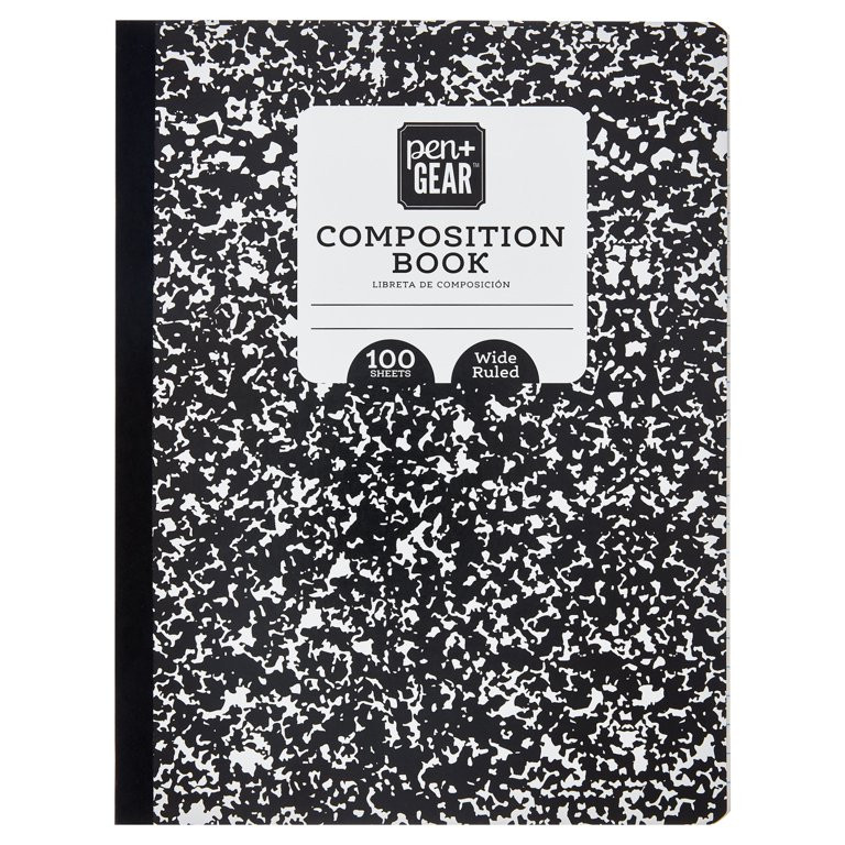Pen + Gear Composition Book, Wide Ruled, 100 Pages, 9.75" x 7.5"x 0.25" | Walmart (US)