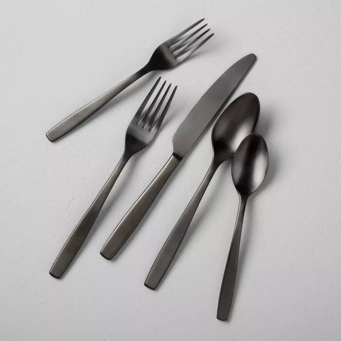 5pc Flatware Set Matte Black - Hearth & Hand™ with Magnolia | Target