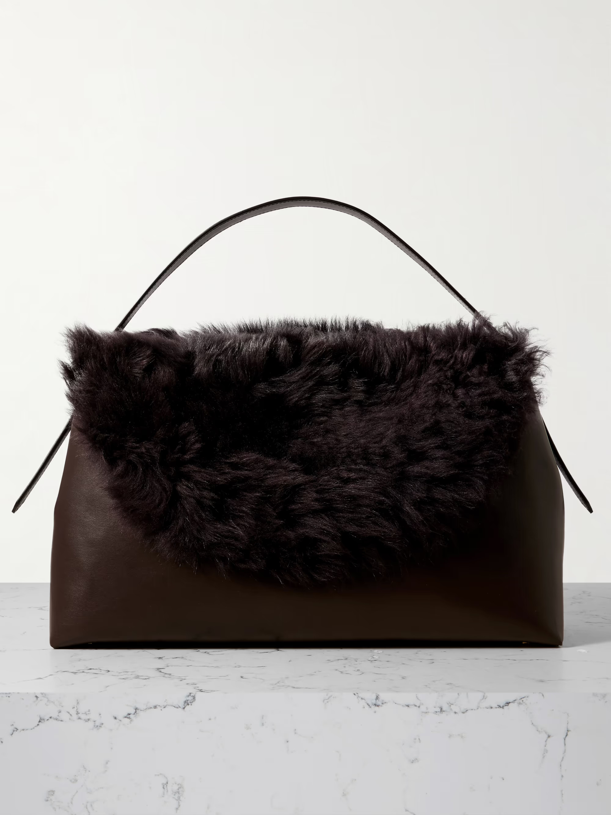 T-Lock shearling shoulder bag | NET-A-PORTER (US)