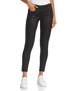 rag & bone/Jean High-Rise Ankle Skinny Coated Jeans in Black Sateen | Bloomingdale's (US)