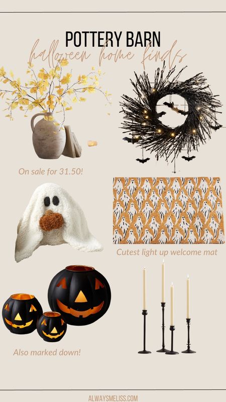 The cutest Halloween home finds from Pottery Barn! A few of the items are also marked down. I am loving all the fun touches ( like the lights!), on the items as we head into Halloween. I also love the autumn plant for all season long. You can never go wrong with fun accent pillows like the ghost. 

Pottery Barn 
Halloween decor
Fall decor

#LTKfindsunder100 #LTKhome #LTKSeasonal