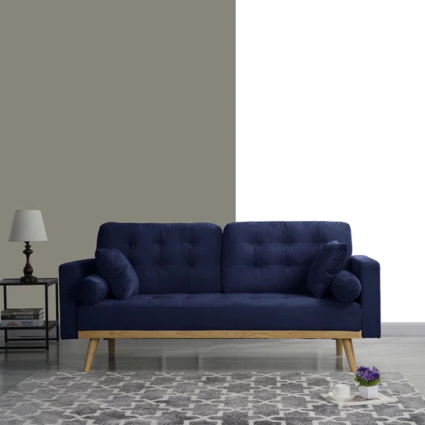 Seagle 75'' Velvet Square Arm Sofa | Wayfair North America