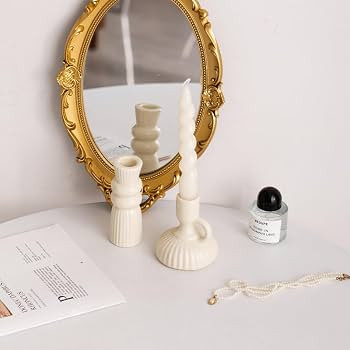 Denique Ceramic Candle Holders Set of 2, Creative Modern Knot Candlestick Holder Set, Table Cente... | Amazon (US)