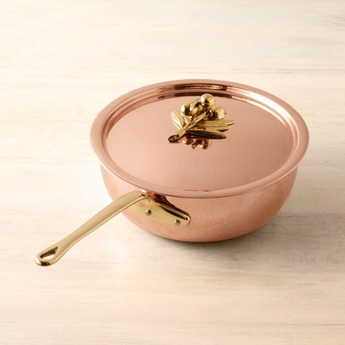 Ruffoni Historia Hammered Copper Covered Chef's Pan with Olive Knob | Williams-Sonoma