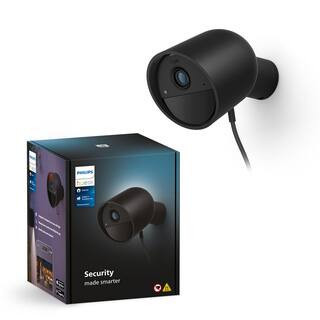 Wired Plug-in Security Camera Black (1-Pack) | The Home Depot