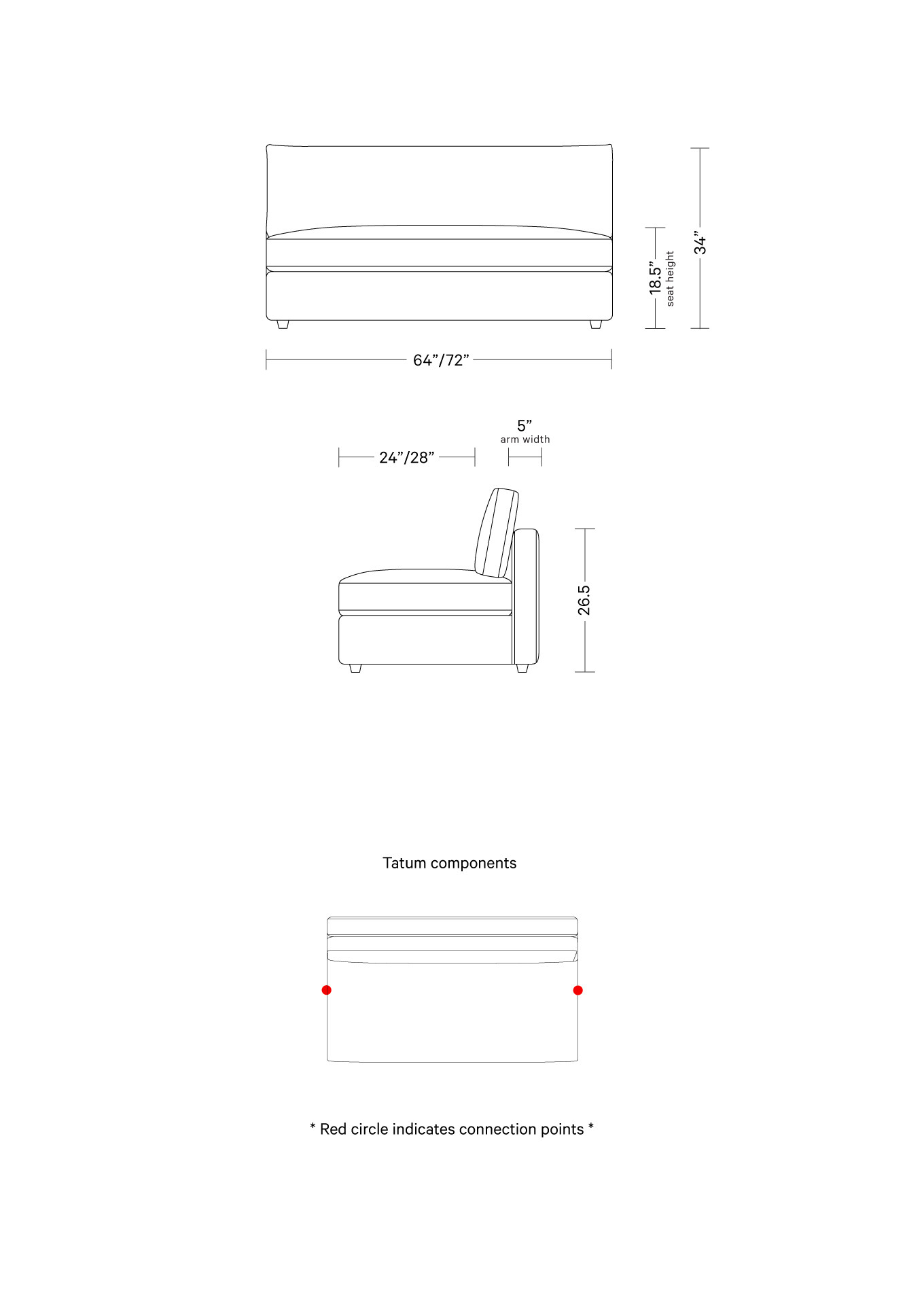 Tatum Modular Armless Sofa | Interior Define