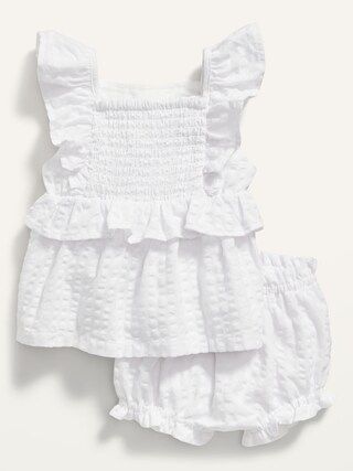 Ruffle-Trim Seersucker Dress and Bubble Set for Baby | Old Navy (US)