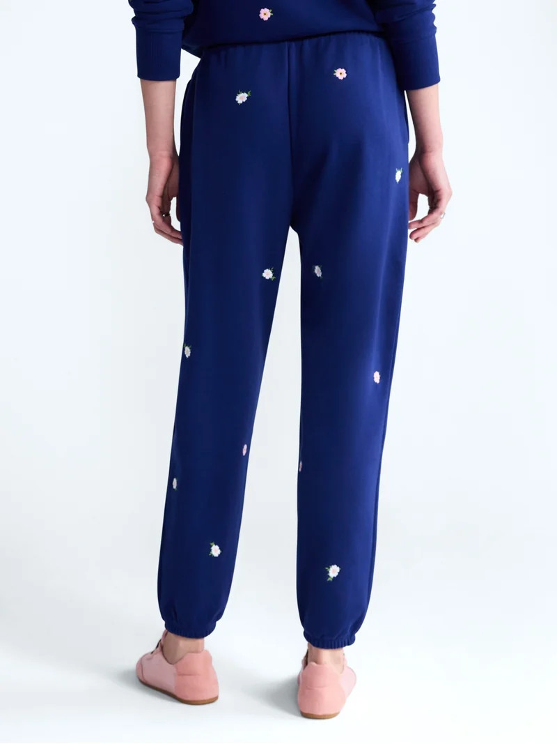 Free Assembly Women\u2019s and Women\u2019s Plus Embroidered Jogger Sweatpants, Sizes XS-4X | Walmart (US)