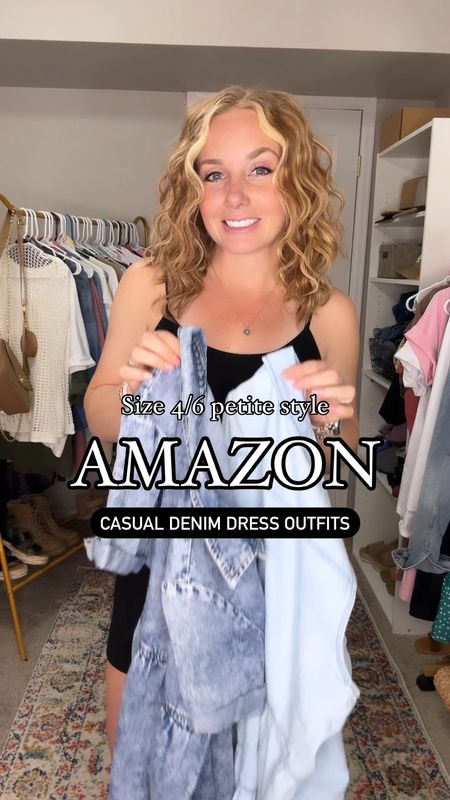 Casual denim dress outfits for summer from amazon.  The sleeveless dress fits a bit tight across the chest area, so grab your size according to that! The 2nd dress fits loose and oversized.  I’m wearing a small in both! 
// Summer outfits 2024, mom outfit ideas, summer outfit amazon, Amazon outfit ideas, casual outfit ideas, spring outfit inspo, casual fashion, amazon summer fashion, amazon casual outfit, cute casual outfit, outfit inspo, outfits amazon, outfit ideas, amazon shoes, Amazon bag, purse, size 4-6, casual summer outfits, casual outfit ideas everyday, summer fashion #ltkfindsunder100 #ltksalealert

#LTKFindsUnder50 #LTKShoeCrush #LTKStyleTip