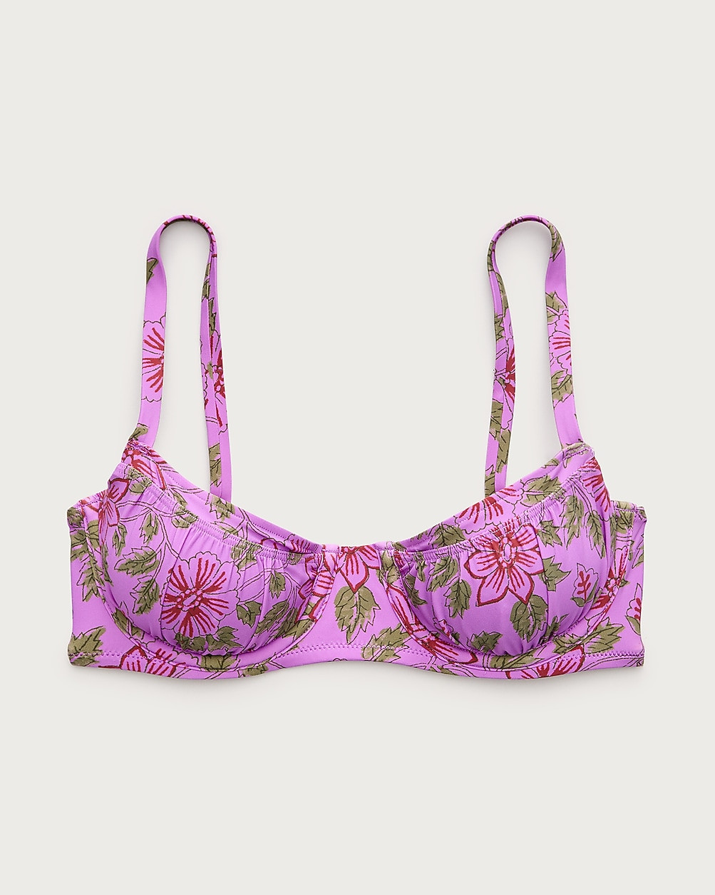 Ruched underwire bikini top in iris floral | J. Crew US