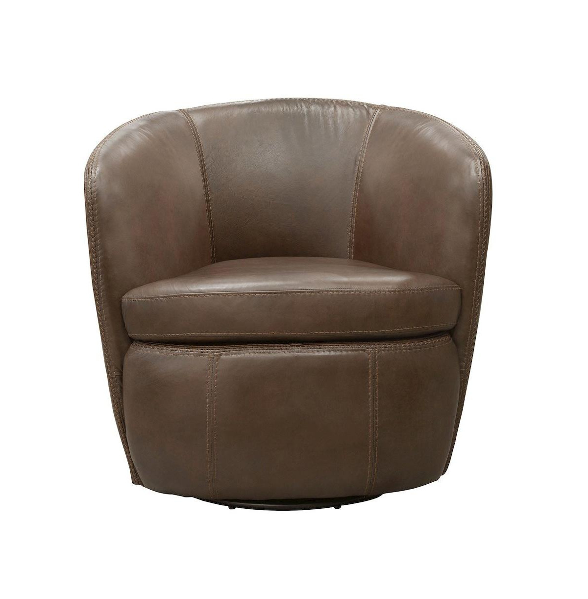 Parker Living Vintage Brown 100% Italian Leather Swivel Club Chair - Brown | Macy's