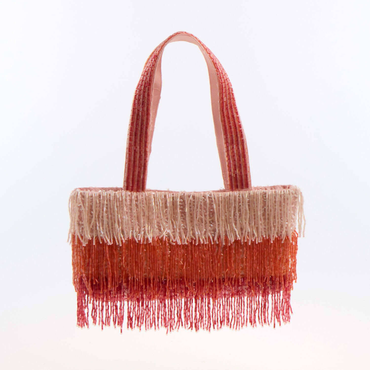 Peach Sugar Bomb Fringed Beaded Bag | TK Maxx