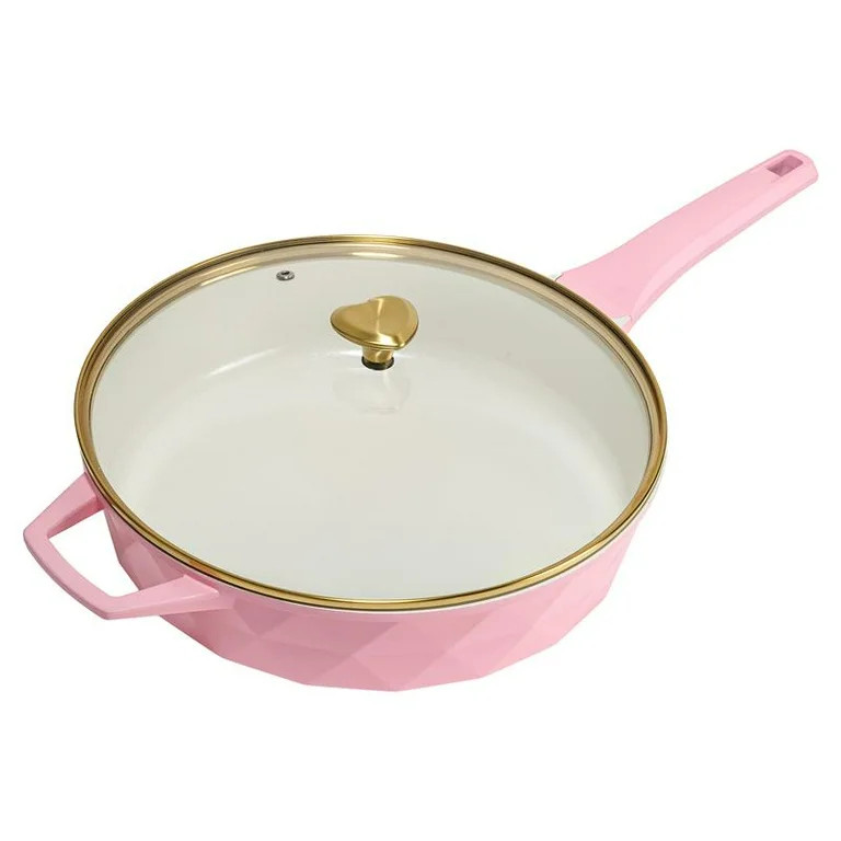 Paris Hilton 4 Quart Ceramic Nonstick Jumbo Cooking Pan Skillet for Sauteing & Frying with Heart ... | Walmart (US)