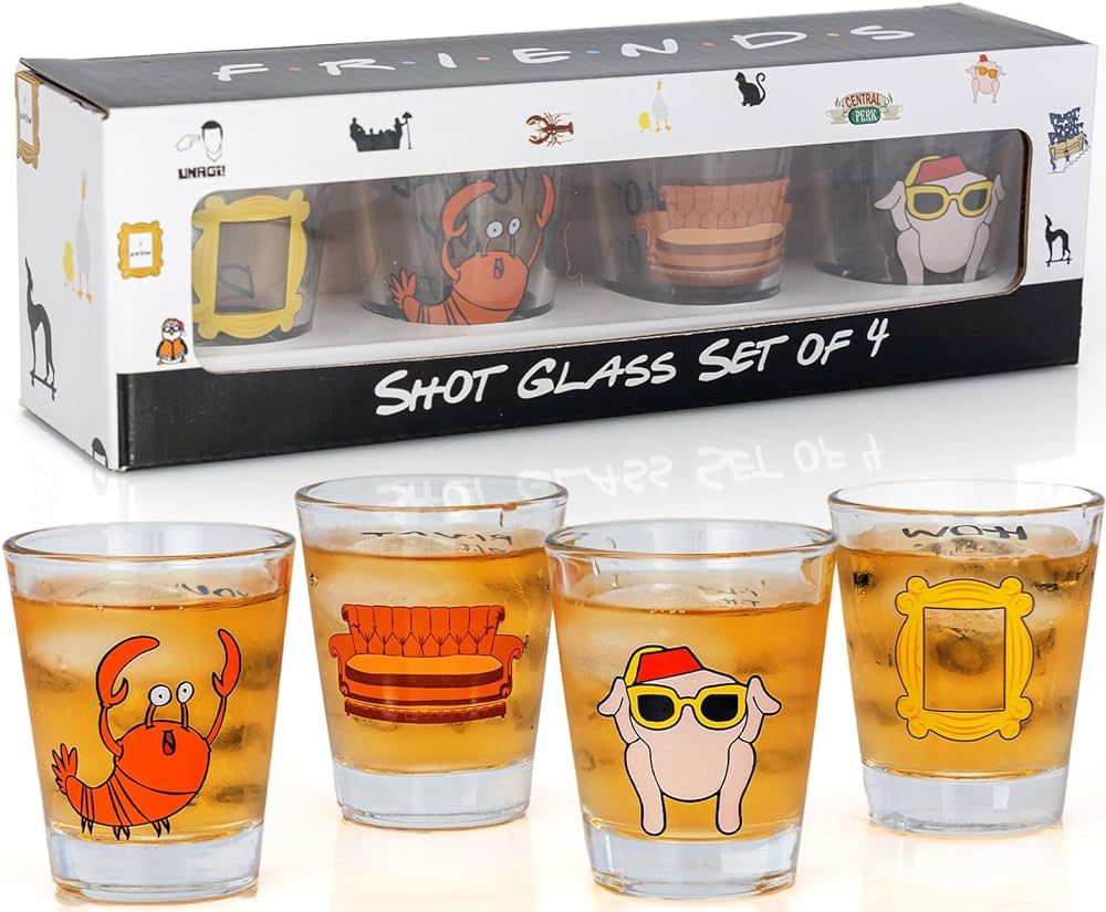 PuGez 4 Pack Friends Mini Shot Glasses, Friends TV Show Merchandise, Friends Shot Glass Set, Frie... | Amazon (CA)