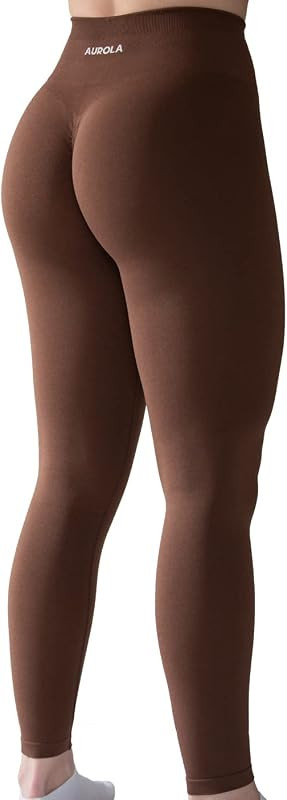 Amazon.com: AUROLA Workout Leggings for Women Seamless Scrunch Yoga Pants Tummy Control Gym Fitne... | Amazon (US)