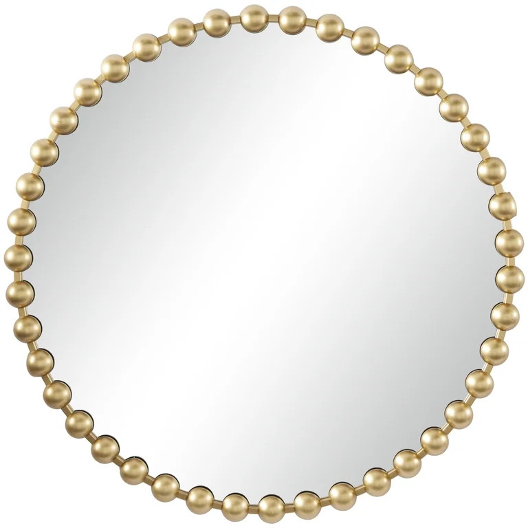 CosmoLiving by Cosmopolitan 36" x 36" Gold Wall Mirror with Beaded Detailing | Walmart (US)