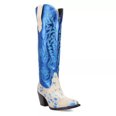 Dingo Women's Take No Bull Leather Boot, Blue, 8.5M | Belk