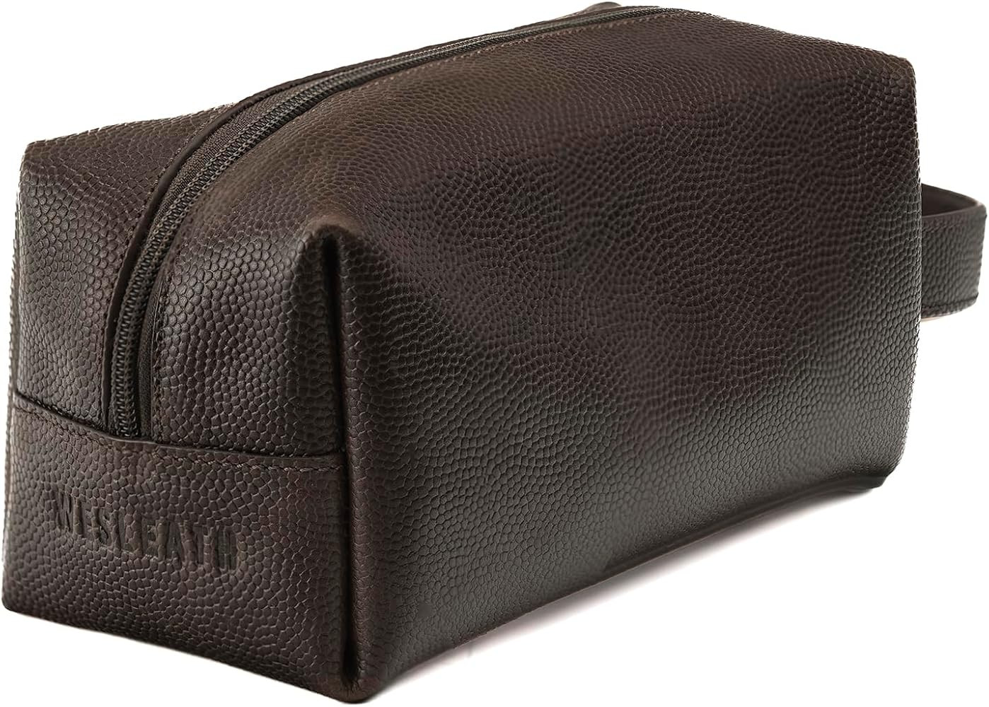 Leather Toiletry Bag for Men – Water Resistant Travel Dopp Kit - Premium Full Grain Leather Cos... | Amazon (US)