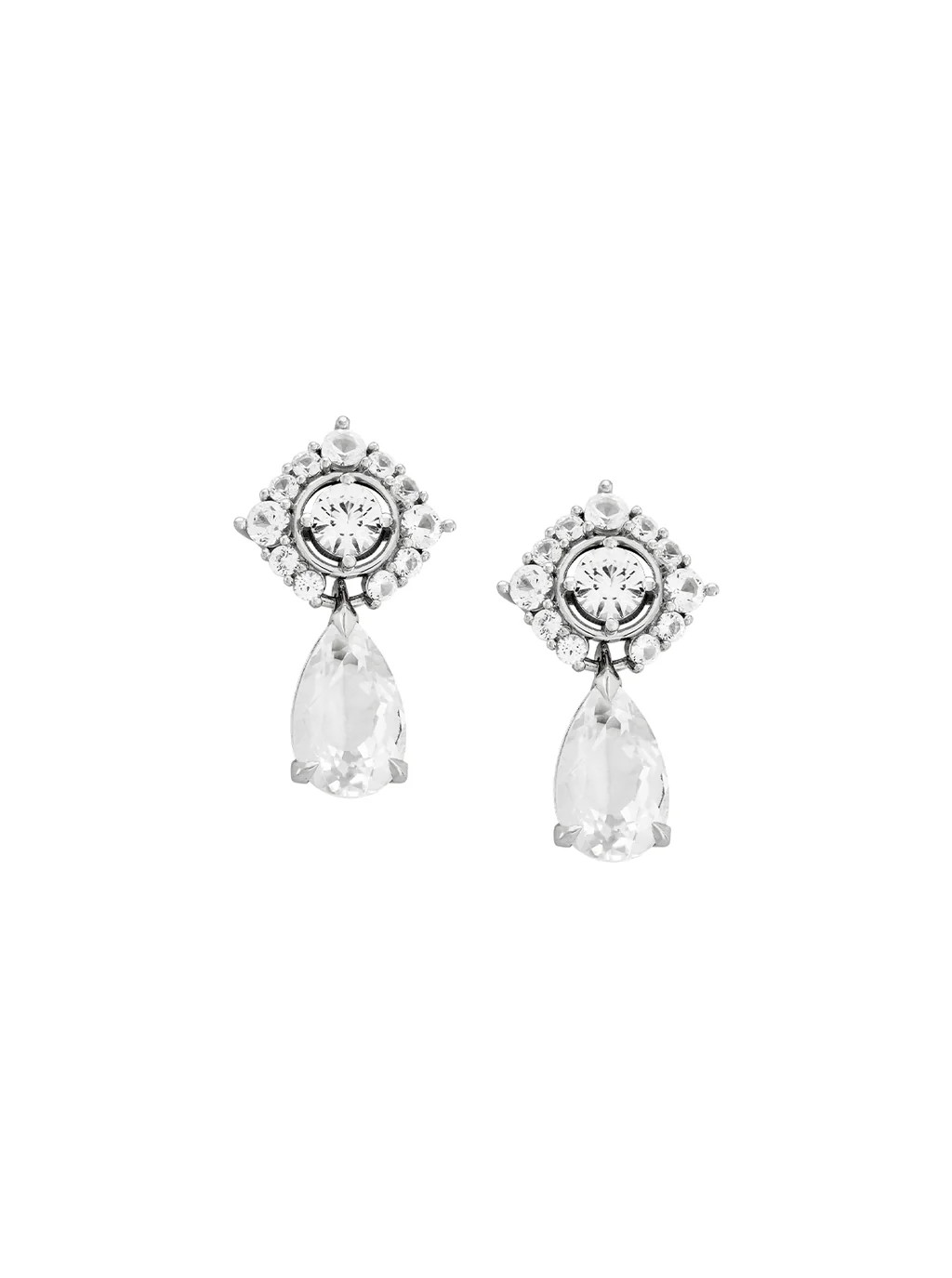 JOSEPHINE, LAB-GROWN WHITE SAPPHIRE DROP EARRINGS | Dorsey