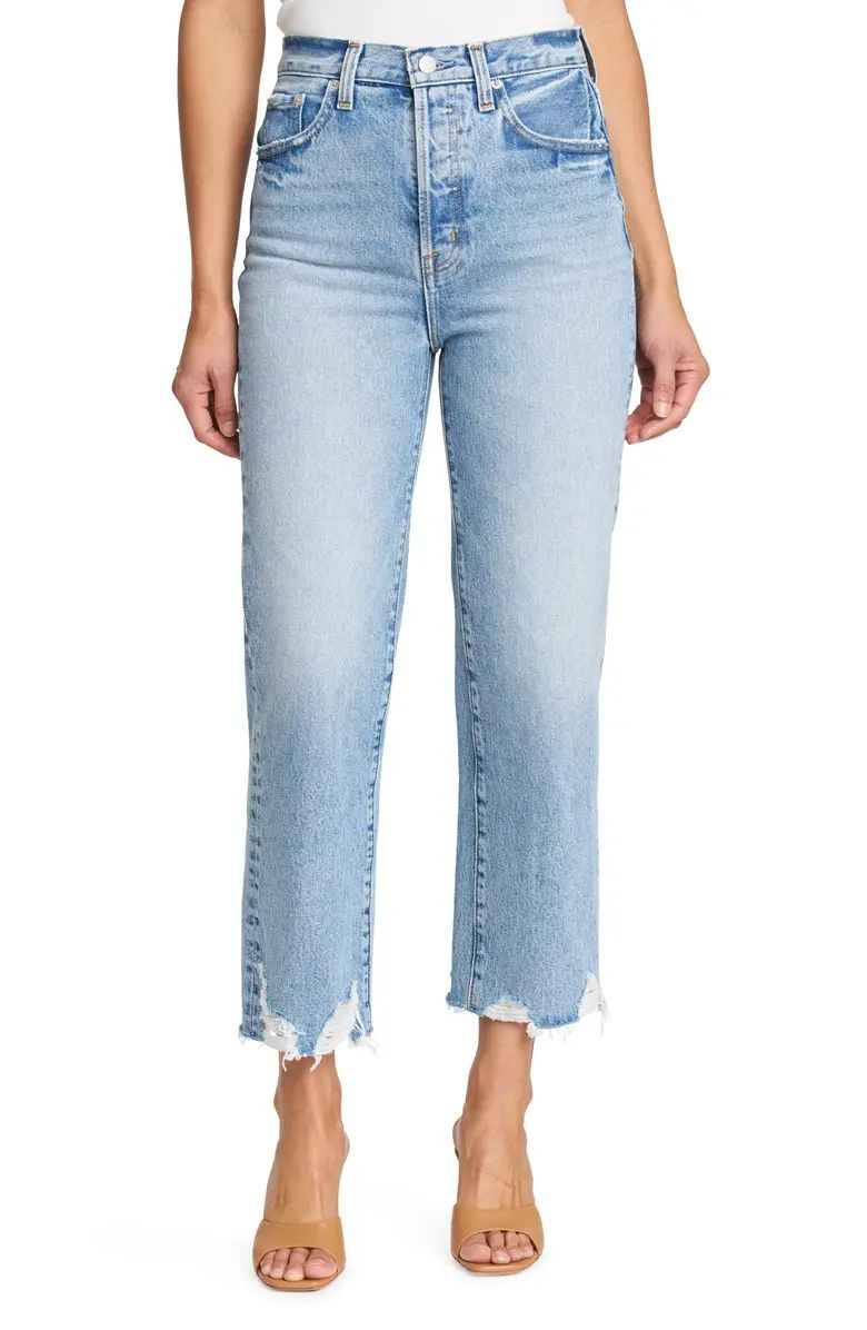 Cassie Super High Waist Crop Straight Leg Jeans | Nordstrom