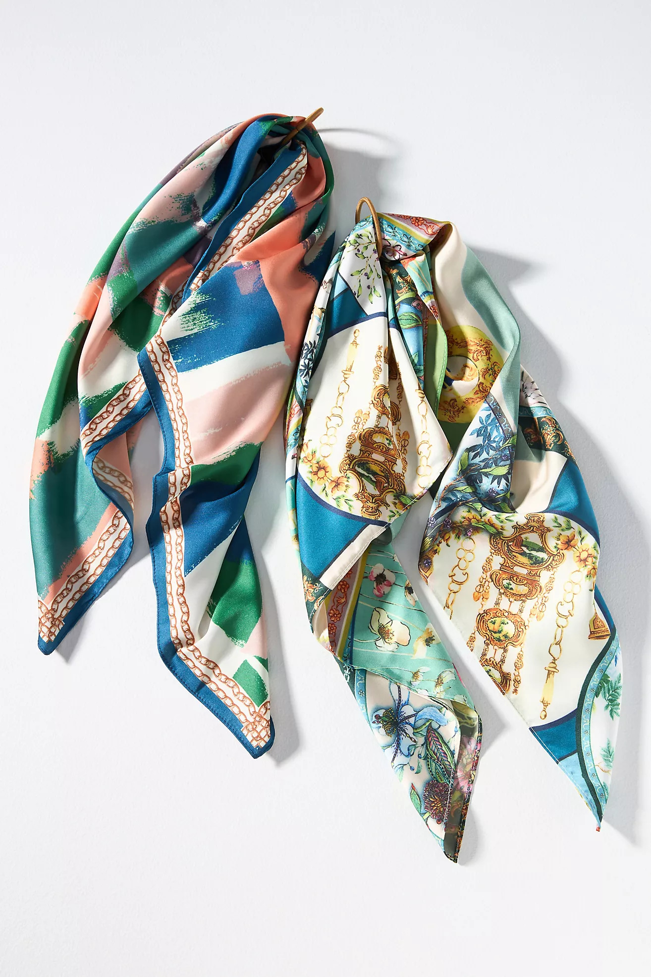 Wallpaper Floral Hair Scarves, Set of 2 | Anthropologie (US)