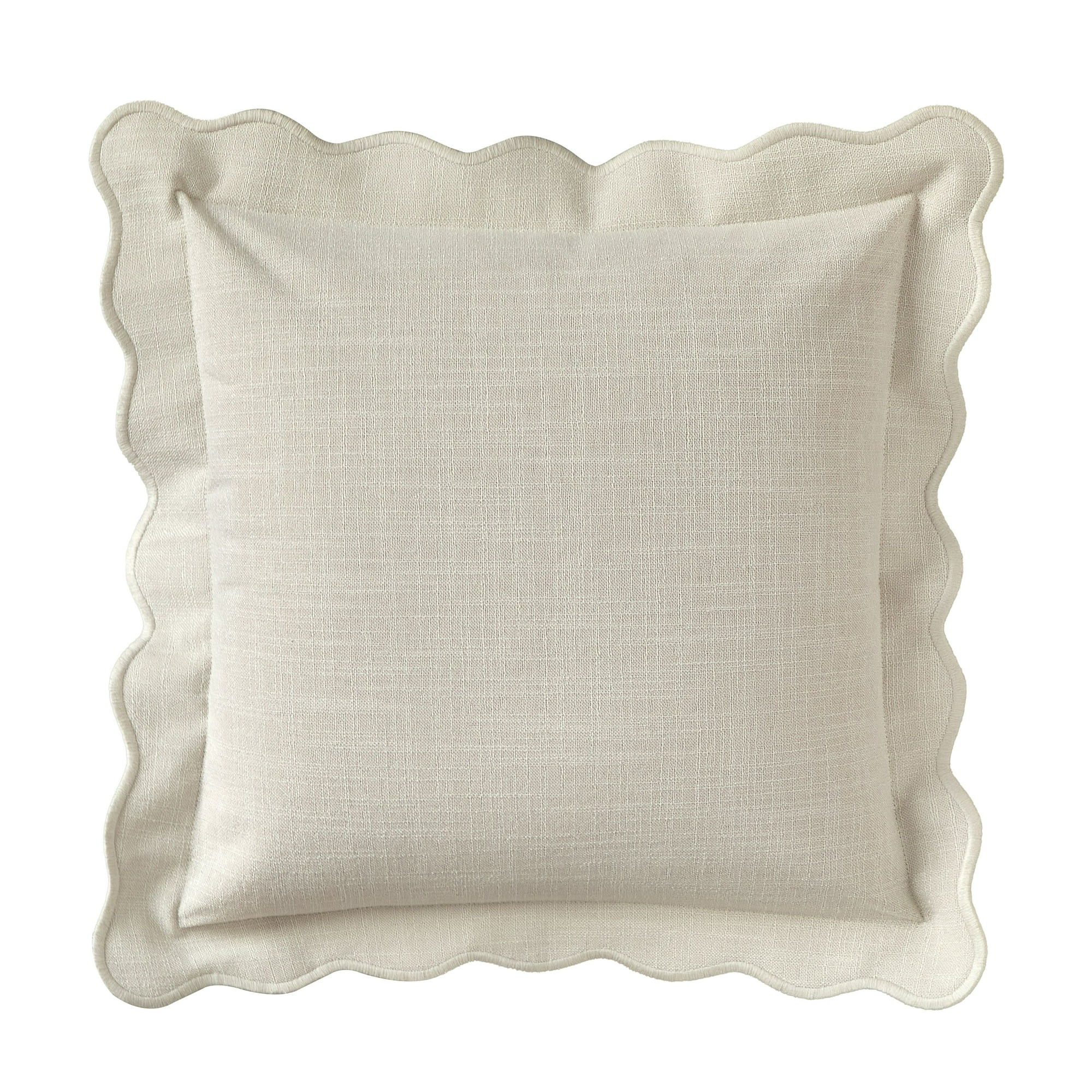 Mainstays by Becky G. & Alejandra Scallop Decorative Pillow, Papyrus Beige, 18" x 18" | Walmart (US)