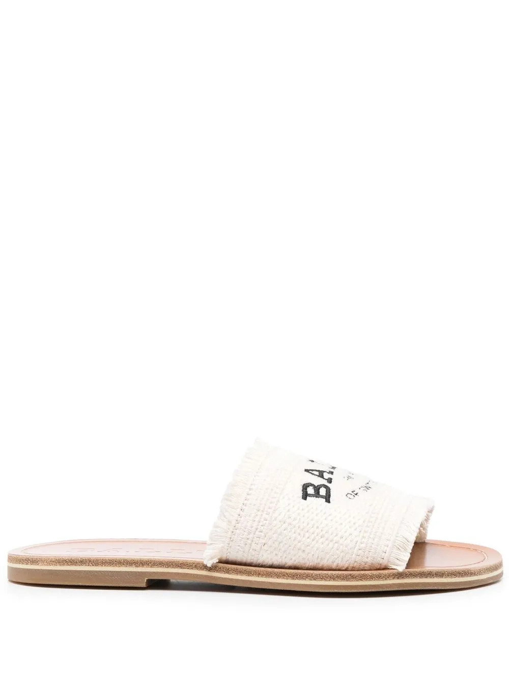 logo-print frayed sandals | Farfetch (CN)