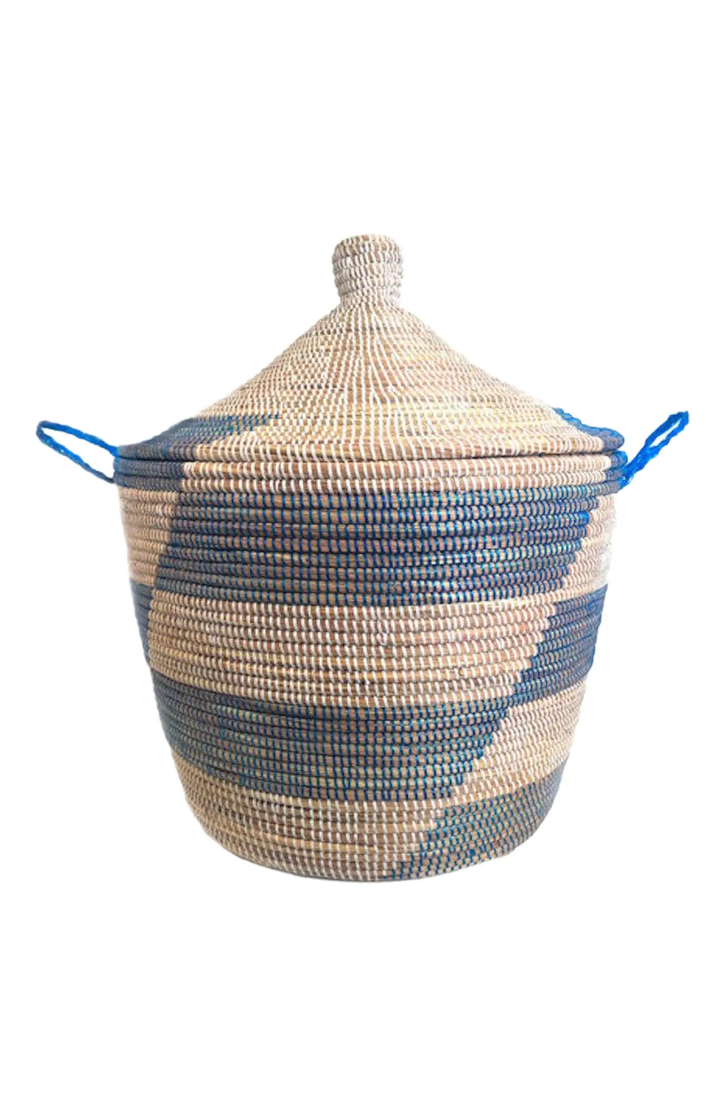 Dou Lid Storage Basket Stripe Blue Low Storage | Nordstrom | Nordstrom