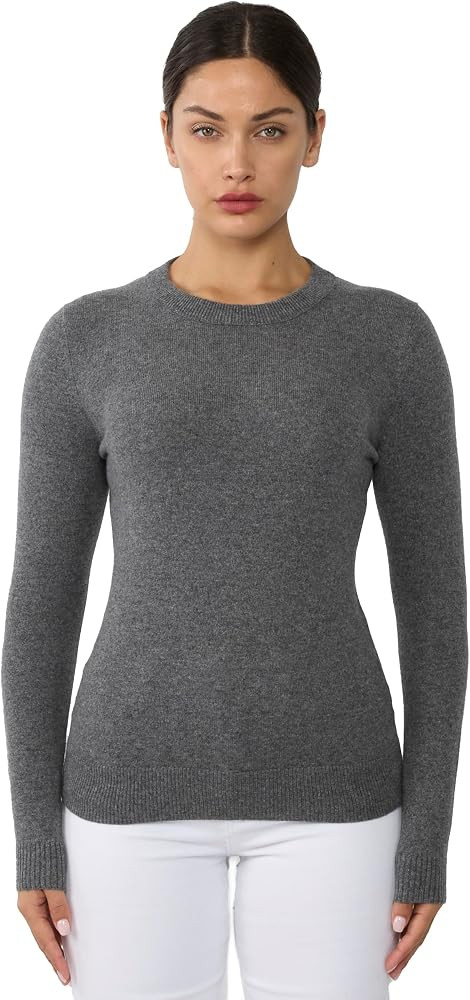 JENNIE LIU 100% Cashmere Sweater for Women, Crewneck Long Sleeve Pullover | Amazon (US)