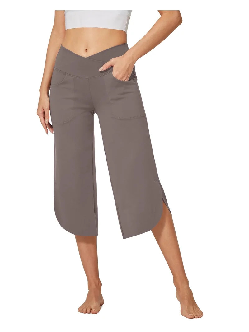 G4Free Capri Pants for Women Wide Leg Yoga Pants for Summer Flowy Capris Loose Casual Cropped Pan... | Walmart (US)