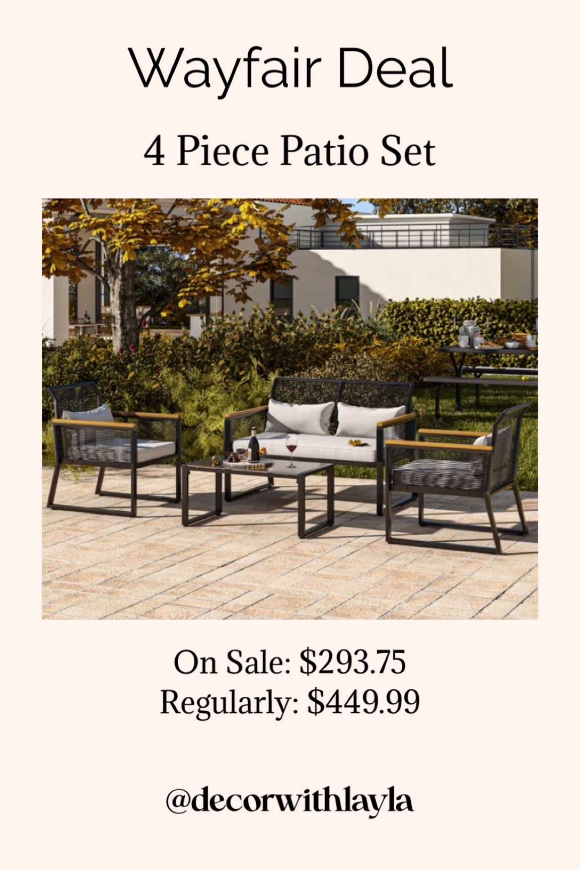 Patio set under $300 with code APP15 on Wayfair today! 

#LTKhome #LTKsalealert #LTKSeasonal